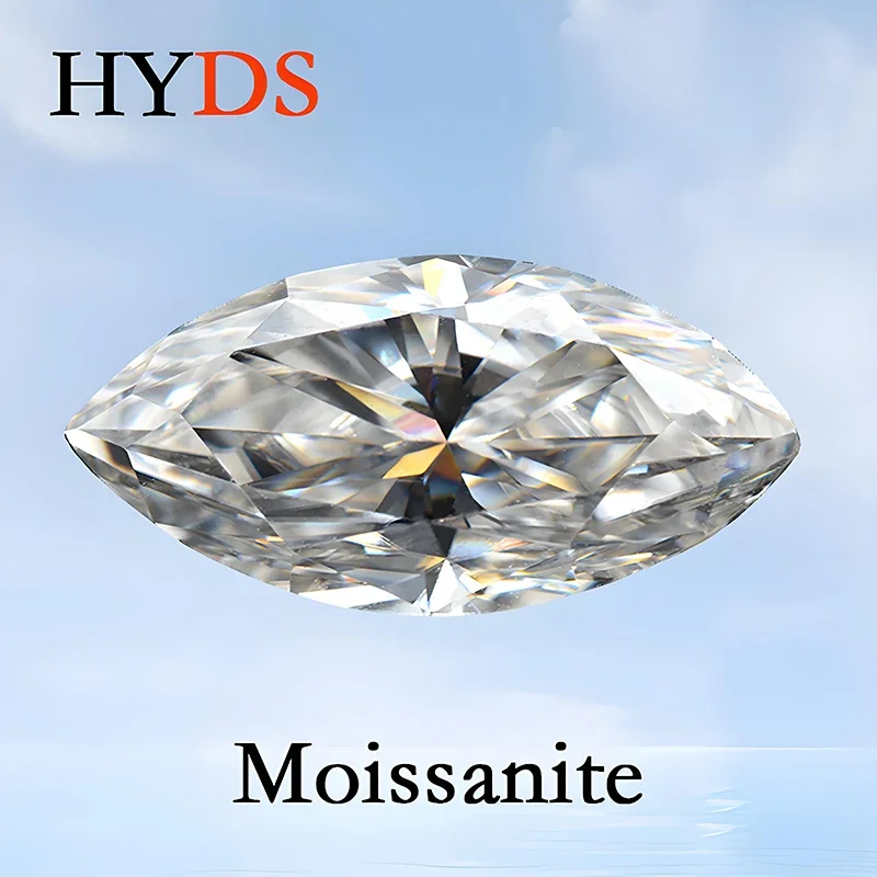 

Moissanite Stone VVS1 D Color Marquise Shape Charms Beads for DIY Jewelry Making Rings Earrings Materials with GRA Certificate