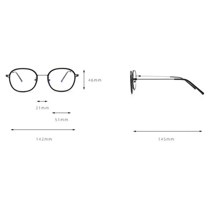 IYOU-Lunettes optiques anti-lumière bleue pour hommes et femmes, monture ronde en alliage, lunettes d'ordinateur, lunettes de discrimination, UV400, Corée, TR90 +