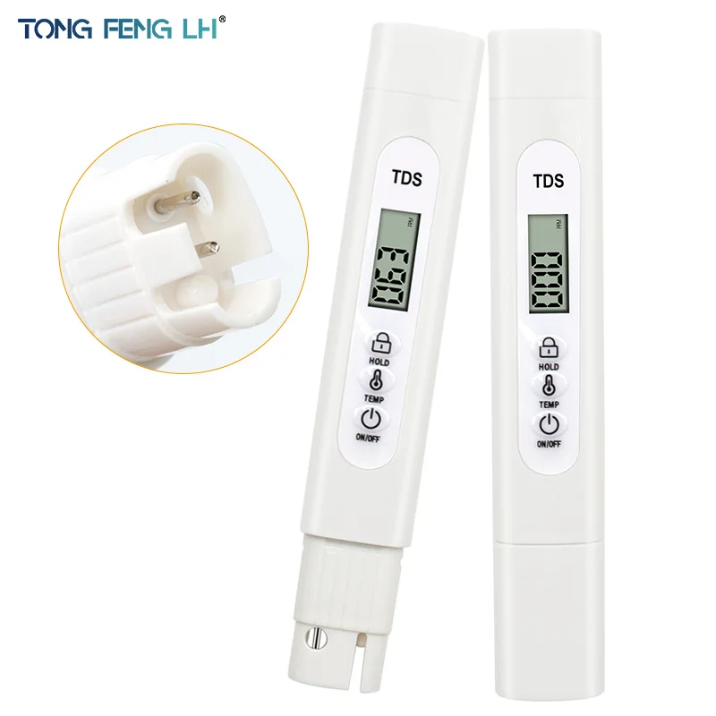 TDS Meter Tester White Portable Detection Water Purity Quality Test Pen 0-9999 PPM Measurement Range