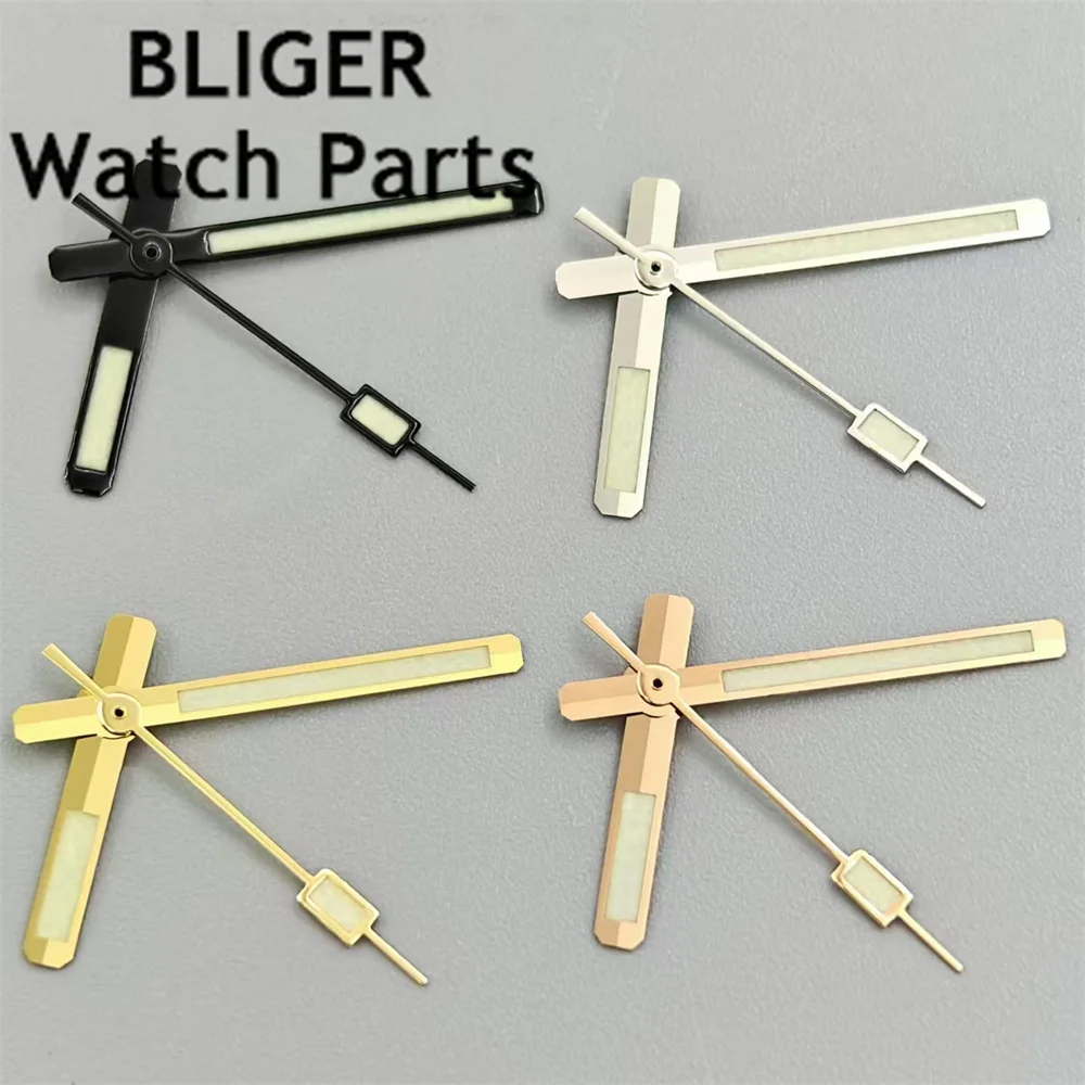 

BLIGER Watch Hands Silver Black Rose Gold Gold Hands Super Green Luminous Fit 4R35 4R36 7S26 NH35 NH36 Movement