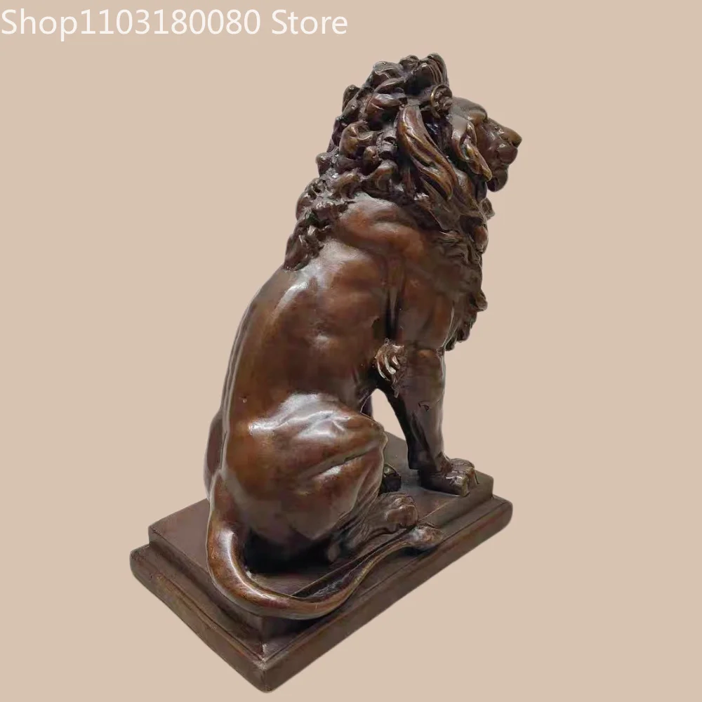 21cm Antique Finish Copper Lion of Judah statue Judaica Home Altar decor sculpture