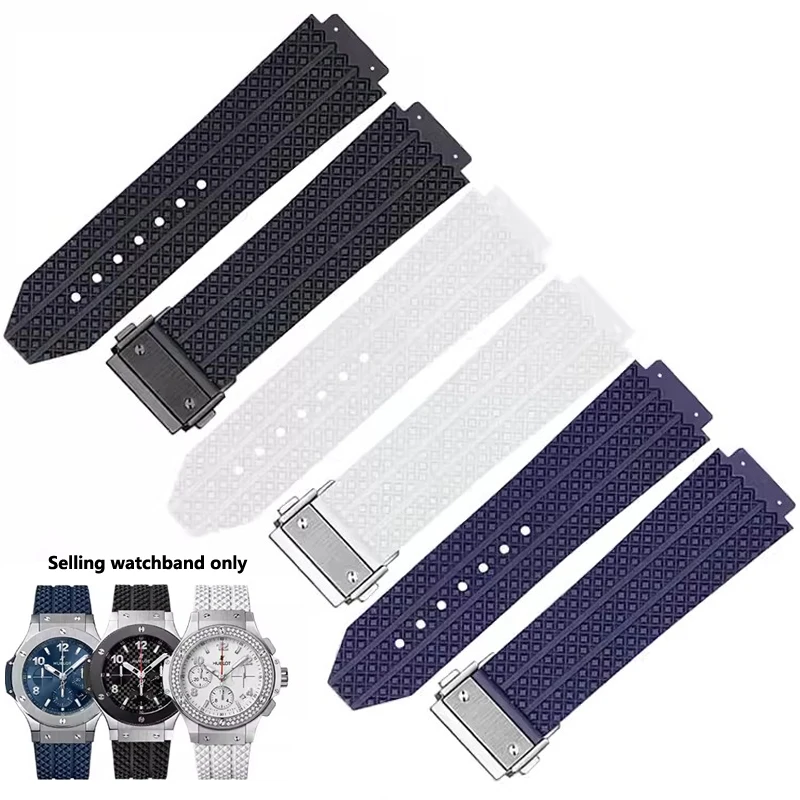 Watch Band For HUBLOT BIG BANG Silicone 24X17mm 25X19mm Waterproof Men Watch Strap Watch Accessories Rubber Multi-color Bracelet