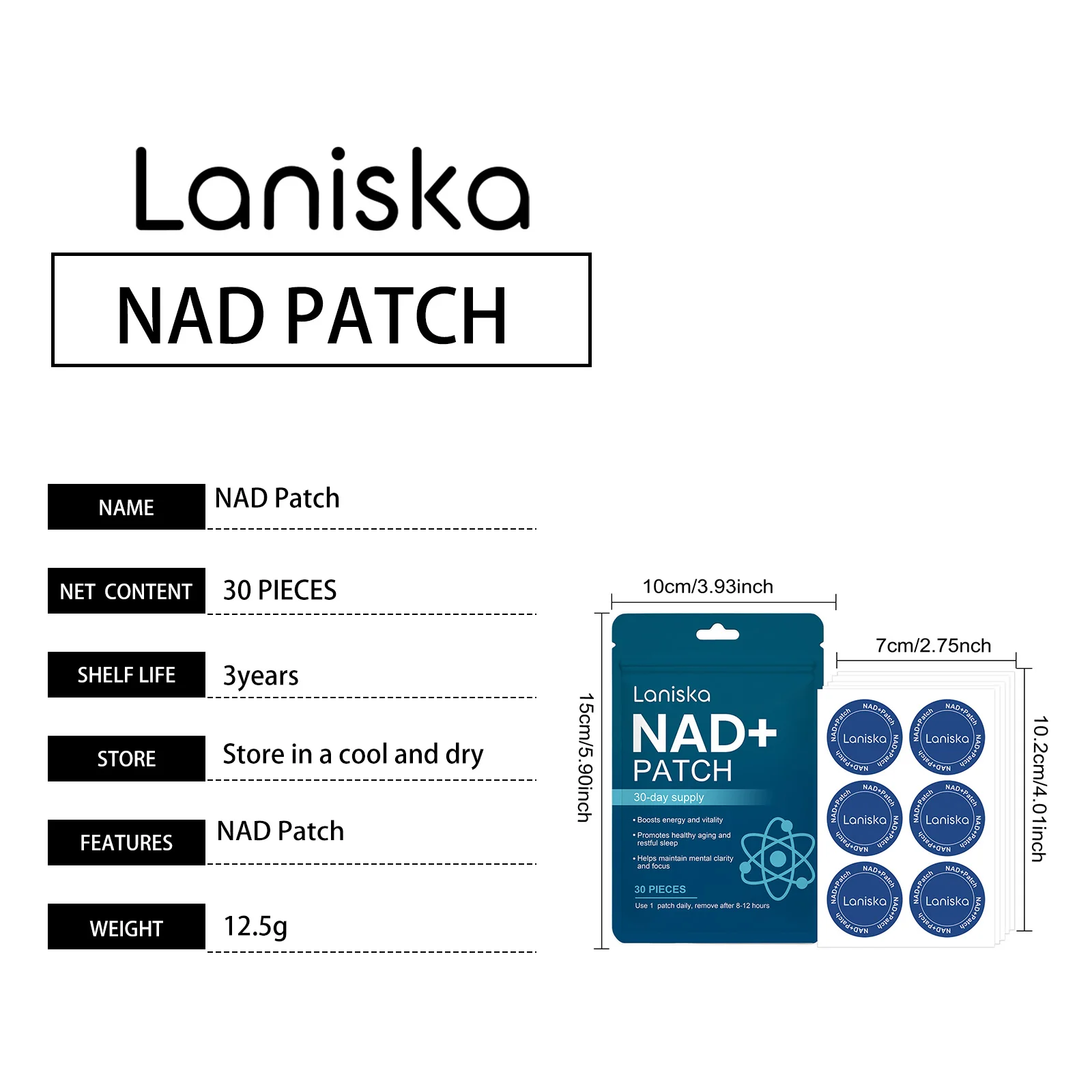 NAD+ Hautpflege-Patch Nährend Tragbar Einfach Anzuwenden Sanfte Tägliche Pflege Leichtgewichtig Feuchtigkeitsspendend Tragbare Nährende Hautpatches – Detail 1