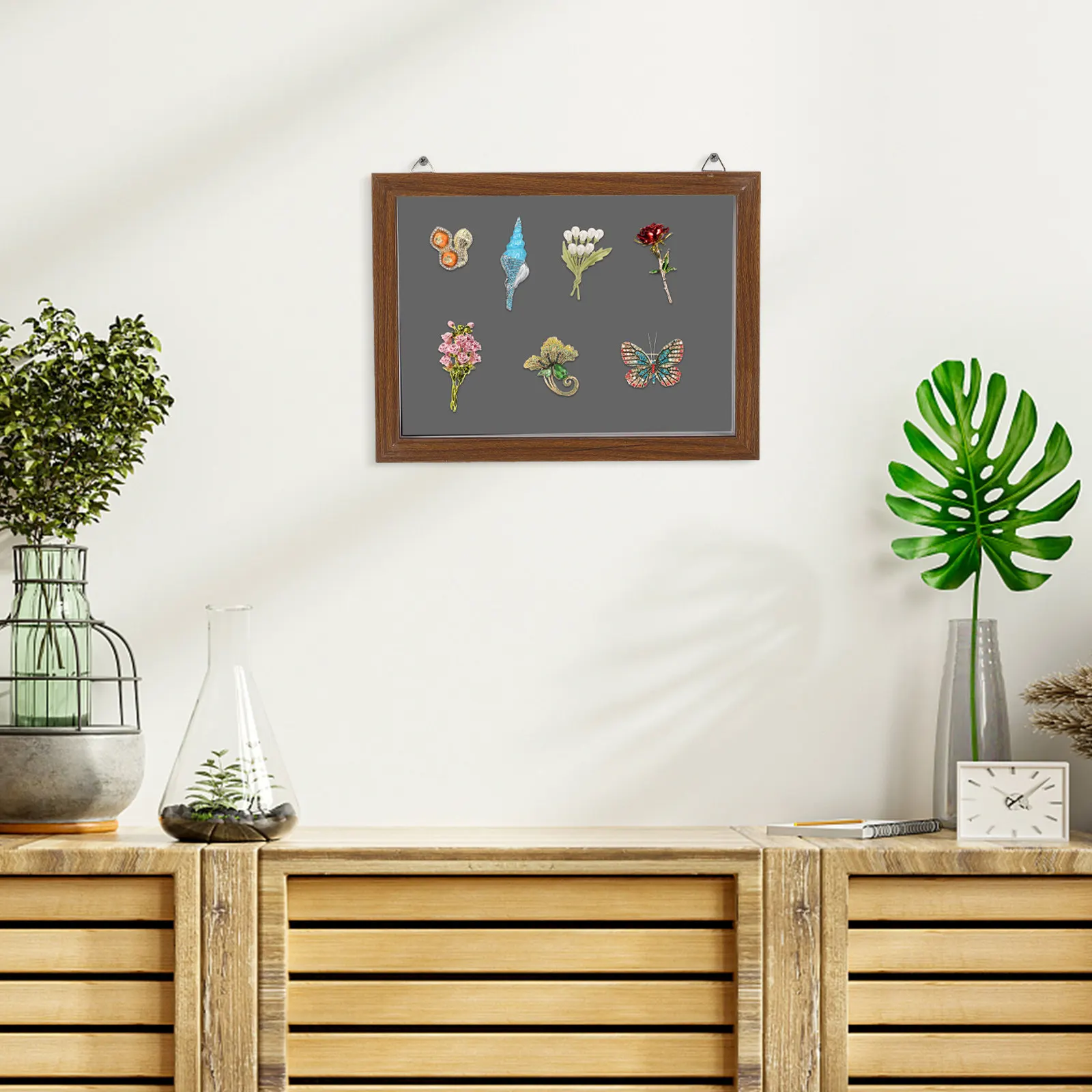 

Large Capacity Wood Grain Badge Storage Box Transparent Cover Brooch Pin Display Organizer Medal Case for Fans