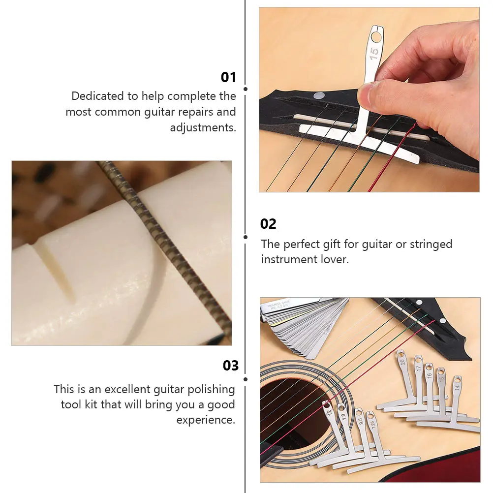 

19pcs Guitar Nut File Set Guitar Repair Tools Cleaning Sanding Grinding Maintenance Accessories For Stringed Instruments Durable