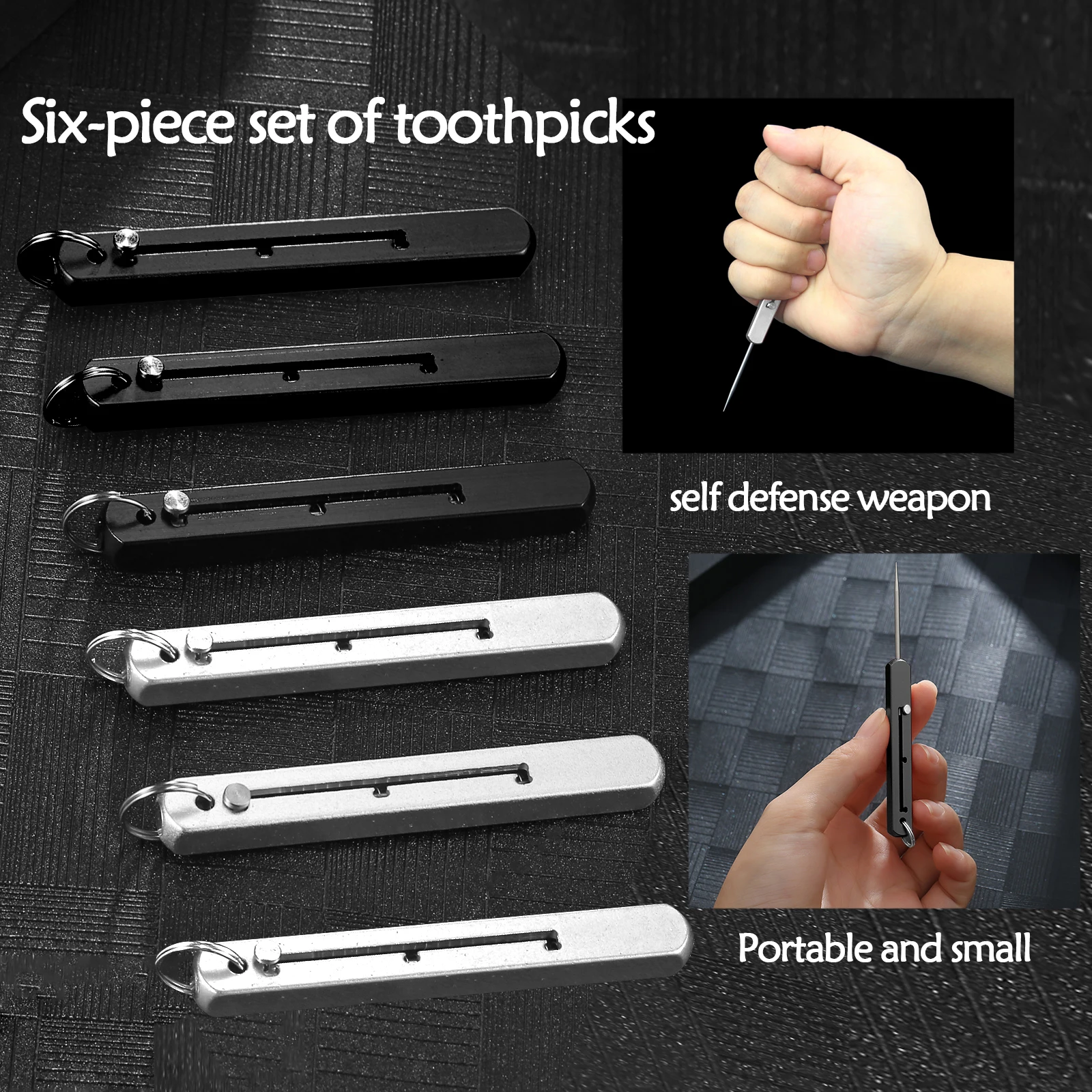 Portable Titanium Alloy All-in-one Toothpick, Tamper-resistant, Express Tool, Telescopic And Anti-slug, Three-gearAdjustable