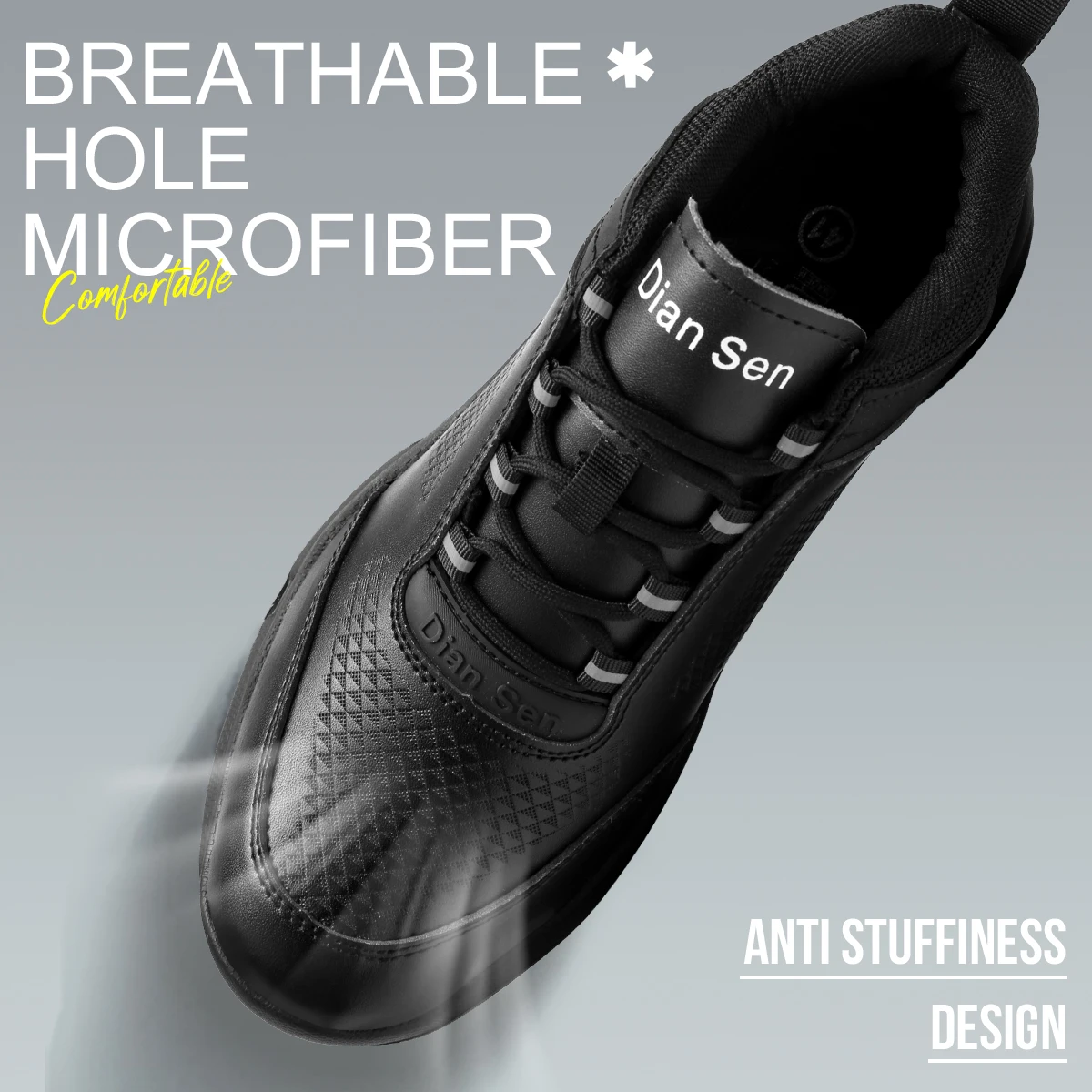 Men's Breathable Chef Shoes Anti-Slip Oil-Resistant Lightweight Comfortable Dirt-Proof Work Safety Sneakers for Kitchen Cooking