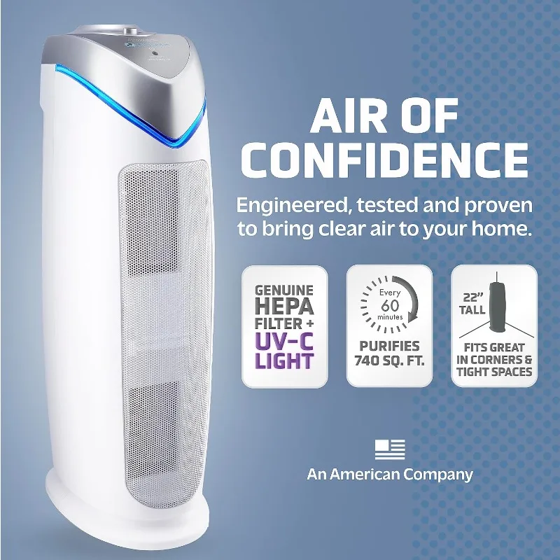 GermGuardian Air Purifier with HEPA 13 Filter, Removes 99.97% of Pollutants, Covers 743 Sq. Foot Room in 1 Hour