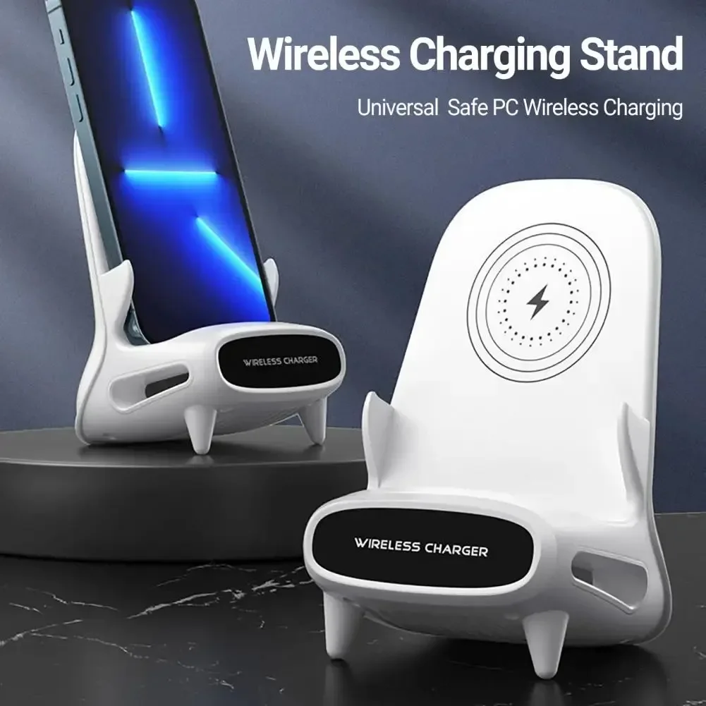 Supporto per caricabatterie wireless Supporto per telefono cellulare da tavolo Staffa per stazione di ricarica rapida da 15 W Supporto dock per iPhone Samsung Xiaomi LG