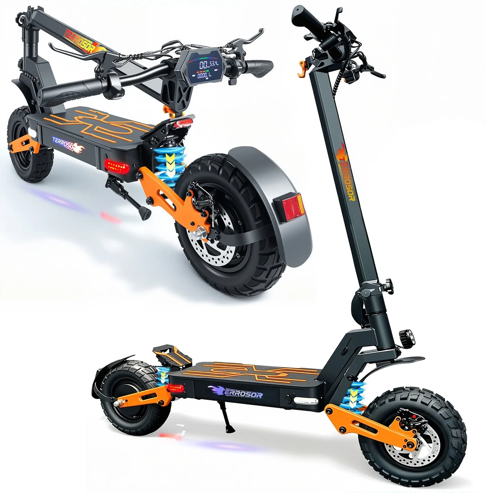 

Electric Scooter for Adult, 1200W Motor, Folding E-Scooter Up to 40Mph & 30 Miles Range, 11" Off Road Tire Scooter with Dual Sus