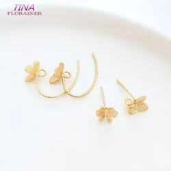 18*14MM 14K Gold Color Plated Butterfly Earring Hoop Making Supplies Stud Earring Accessories For Jewellery Making