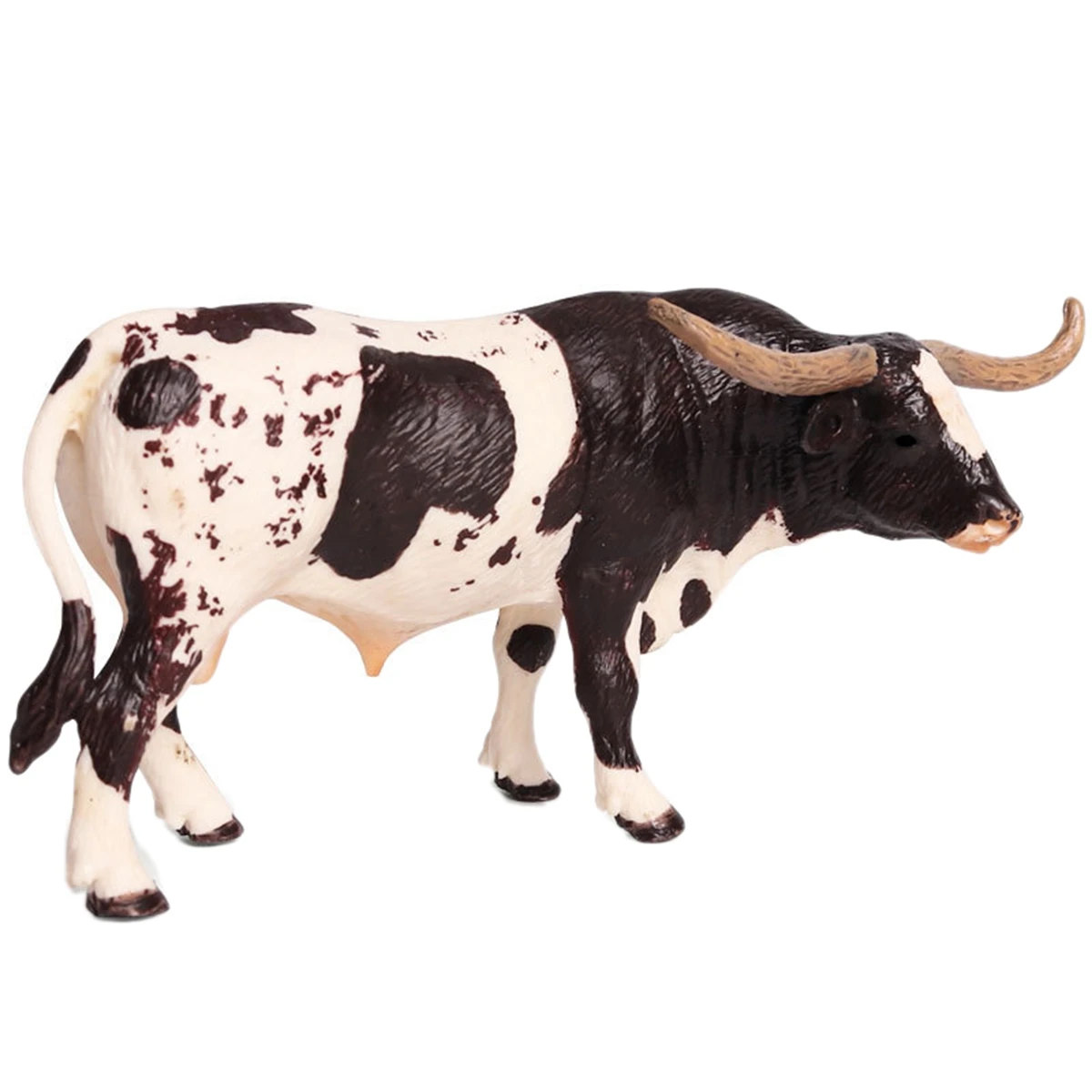 WOTT-Plastic Texas Longhorn Bull Cattle Animals Action Figures & 14.5X3.5X8.5Cm Classic Black Yak Animals Action Figures