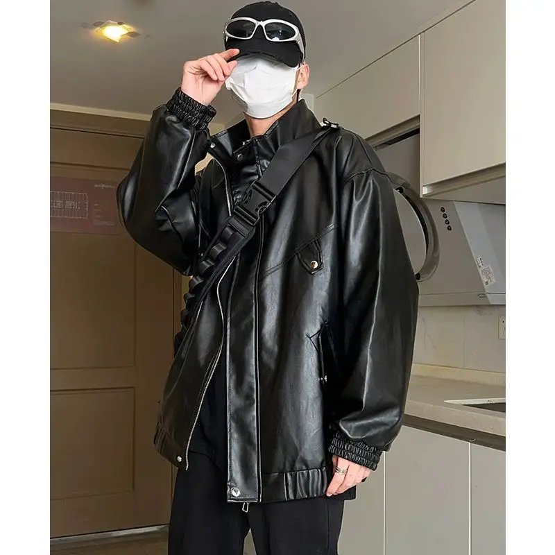 Casual Sports Couple's Biker Suit Loose Top Jacket Retro Personalized Jacket mens leather jacket зимняя куртка мужская