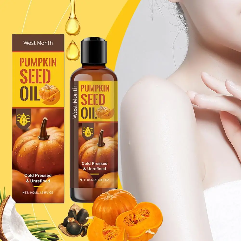 Natural Organic Pumpkin Seed Oil for Hair Strengthen Hair Roots Anti Aging Wrinkle Removal Smoothing Hair Body Oil