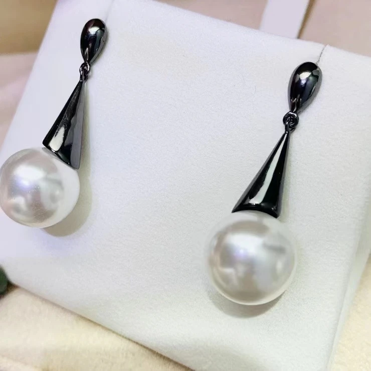 Wholesale 925 Sterling Silver Earrings Mount Findings Settings Base Mounting Parts Accessory for 11-12mm Pearls