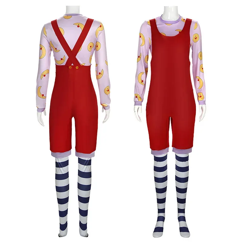 

Женский костюм клоуна на Хэллоуин-большой удобный комбинезон для дивана, рубашка, шляпа, носки Takerlama jk; 6