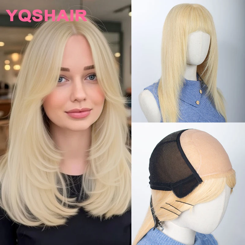 

100% Европейские натуральные необработанные волосы, блонд 613, прямые, парик на полной шелковой основе с полиуретановой имитацией кожи головы, предварительно сформированный.