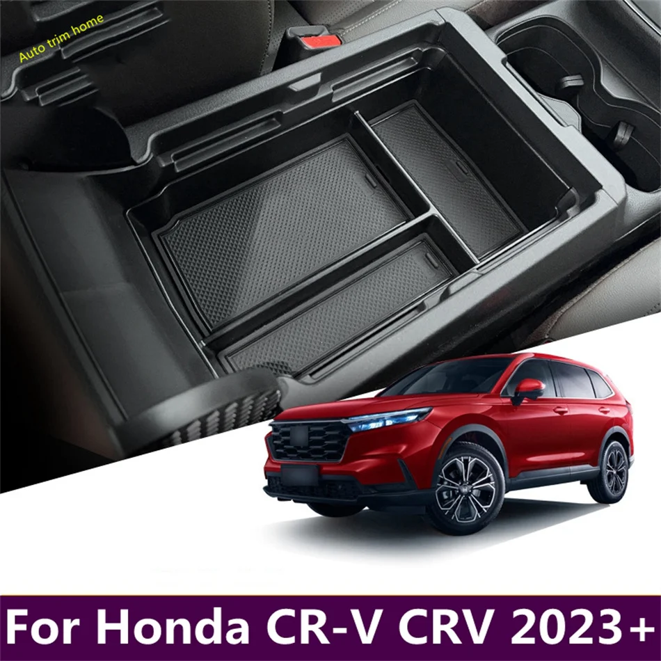 Plastic Central Control Multifunction Container Storage Box Phone Tray Cover Fit For Honda CR-V CRV 2023 2024 Car Accessories