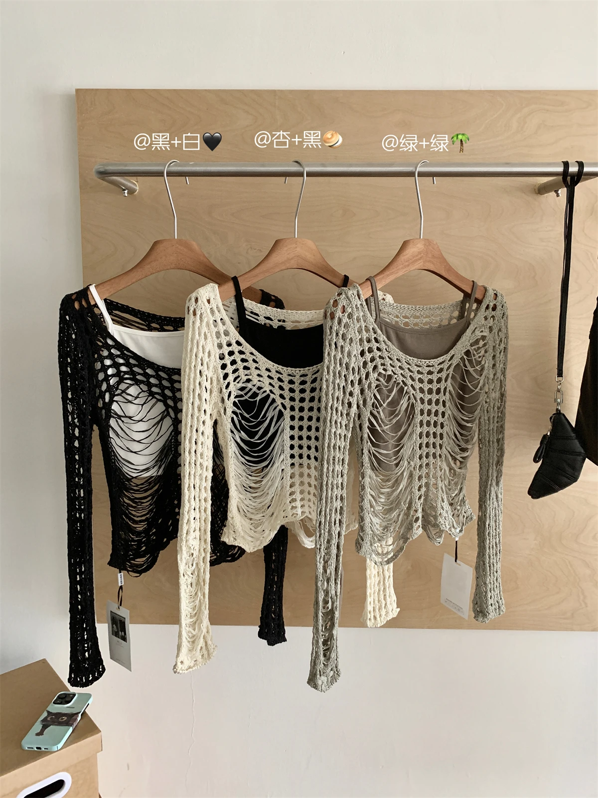 Woman Baddie Style Sweater Tops Dark Academia Goblin Core Long Sleeve Two Piece Sets Hollow Out Pullovers Knitwears Y2k Grunge