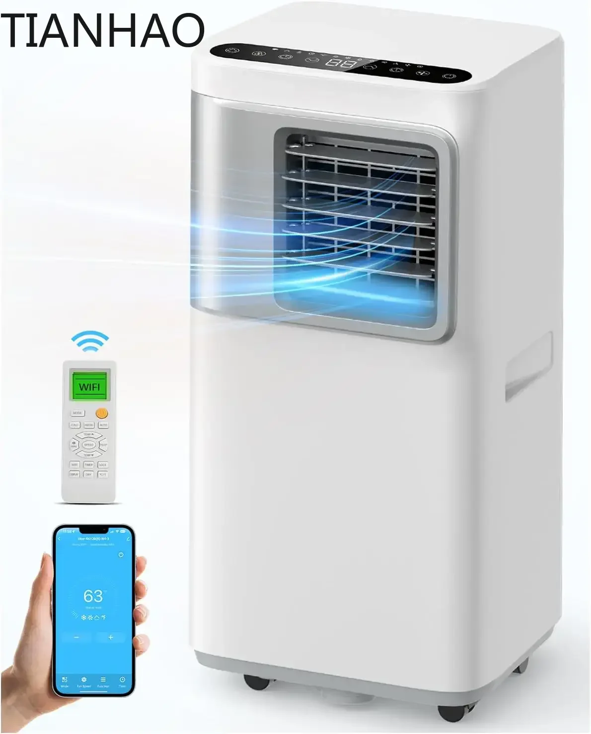 Portable-Air-Conditioners-16,000-Btu - AC Unit 5 in 1 Wifi Smart Air Conditioner  Cooling for Large Room Indoor