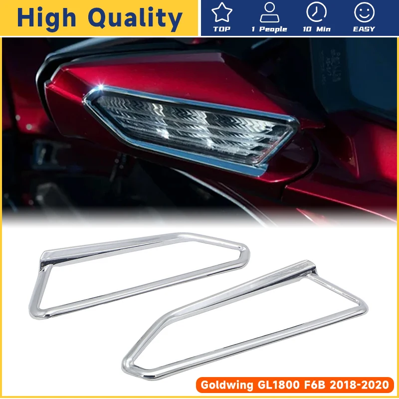 

For Honda Goldwing GOLD WING 1800 GL1800 2018 2019 2020 Chrome Rear View Side Mirror Surround Turn Signal Frame Decoration Trims