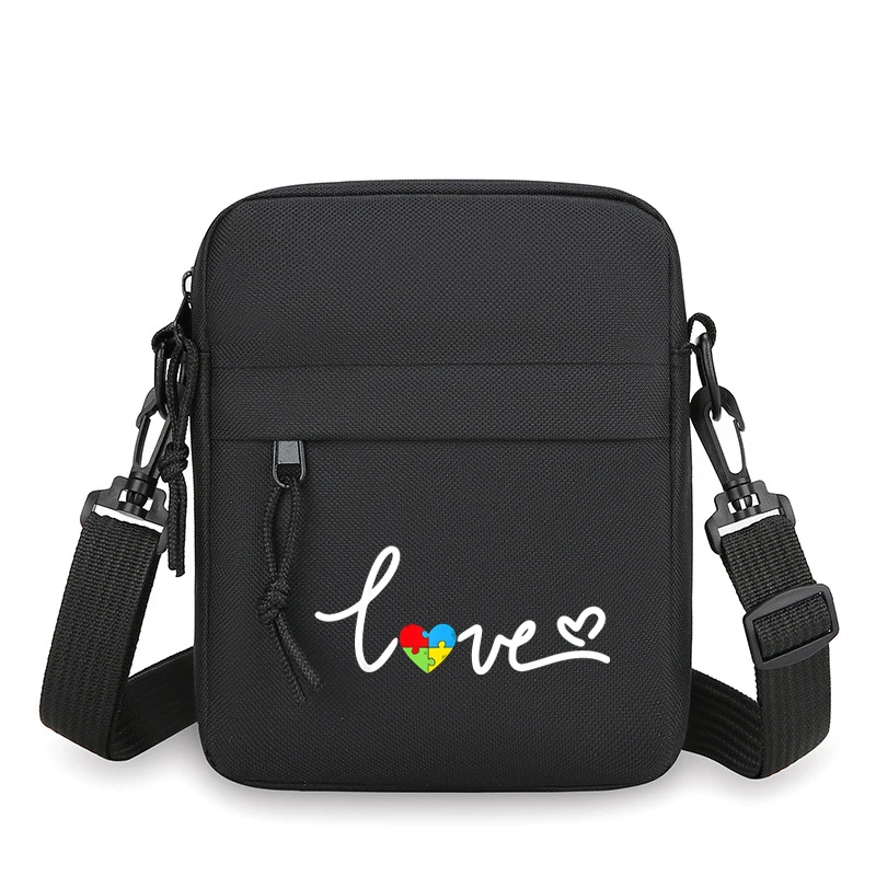 

Сумка-мессенджер с принтом «Любовь к аутизму» для женщин и мужчин, сумка через плечо для путешествий, для телефона и кошелька, для подростков, сумка-мессенджер для поддержки осведомленности о аутизме