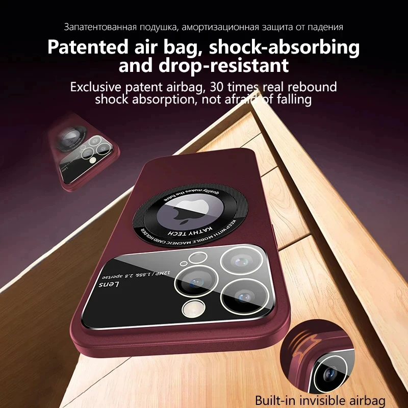 Luxury Matte For Magsafe Cases For iPhone 15 14 12 11 13 Pro Max Plus Wireless Charge Magnetic Case Lens Cover Phone Accessories