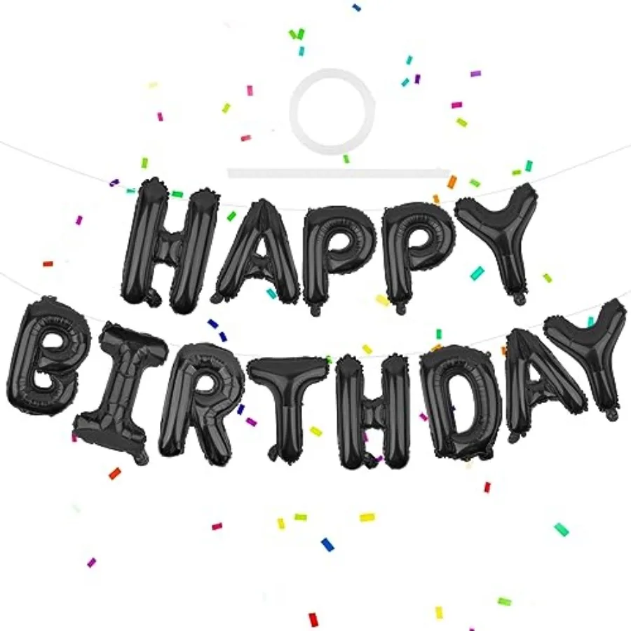 

Happy Birthday Balloons Banner 16 Inch Mylar Foil Letters