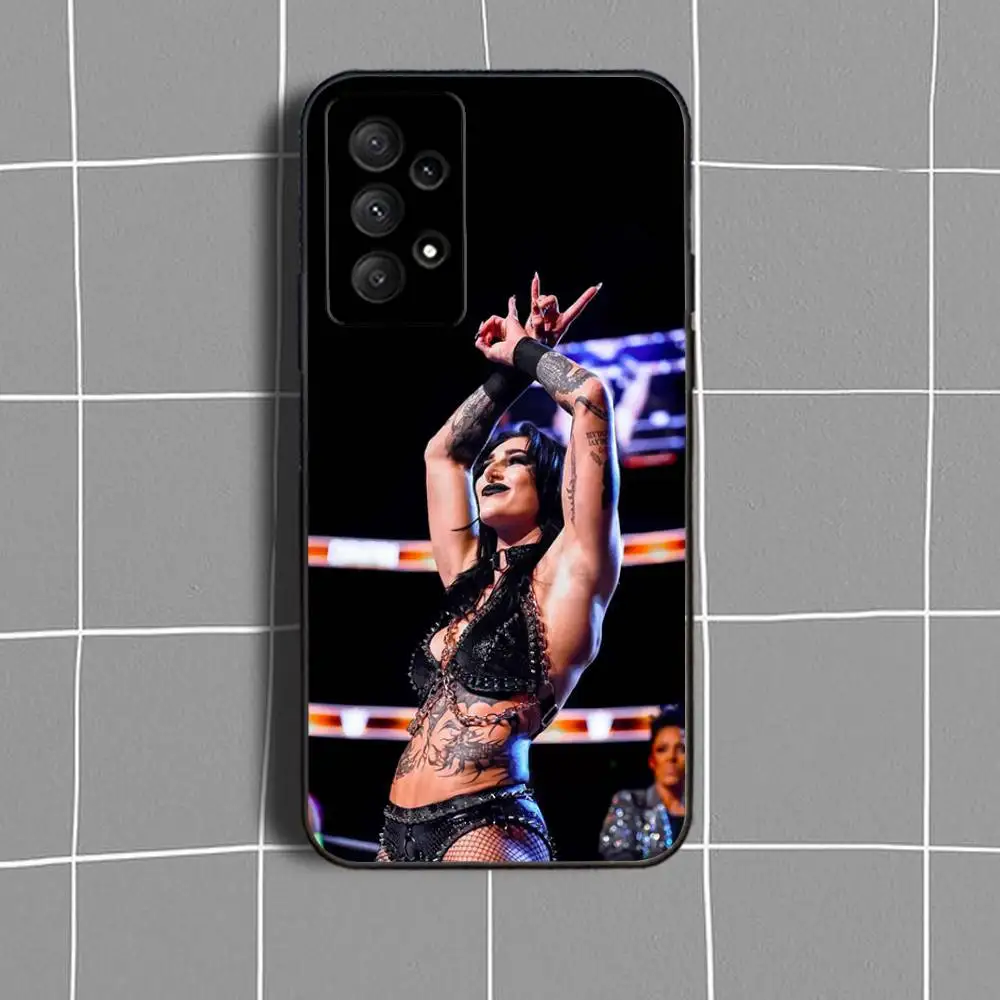 حافظة هاتف Rhea R-Ripley W-WWE لهاتف سامسونج جالاكسي A73,31,32,72,41,53,52,71,22,5G,Note,J7,8,9 غطاء أسود ناعم