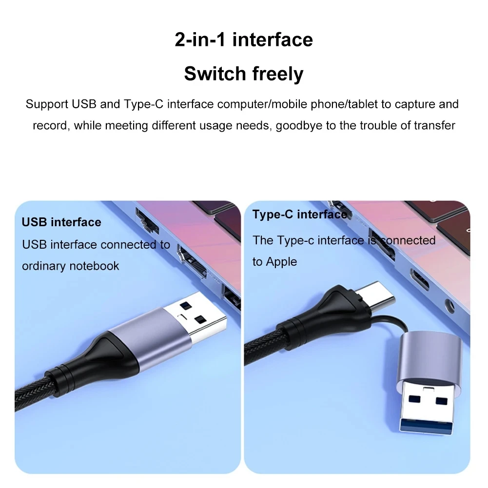 بطاقة التقاط فيديو USB من النوع C ، 4K ، P ، 60Hz ، HDMI ، USB ، من من من من من نوع C ، صندوق هارب للألعاب للكمبيوتر الشخصي ، الكمبيوتر ، DSLR ، الكاميرا ، سجل البث المباشر