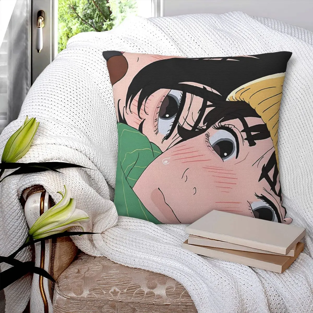 

Наволочка для подушки с изображением персонажей аниме, квадратная, для дома, спальни, автомобиля