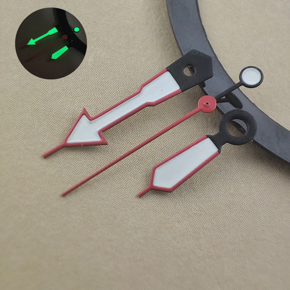 Aiguilles lumineuses colorées, accessoires de montre, bord, pointeur, bain, vert, adapté au mouvement, NH35, NH36, 4R, 7S