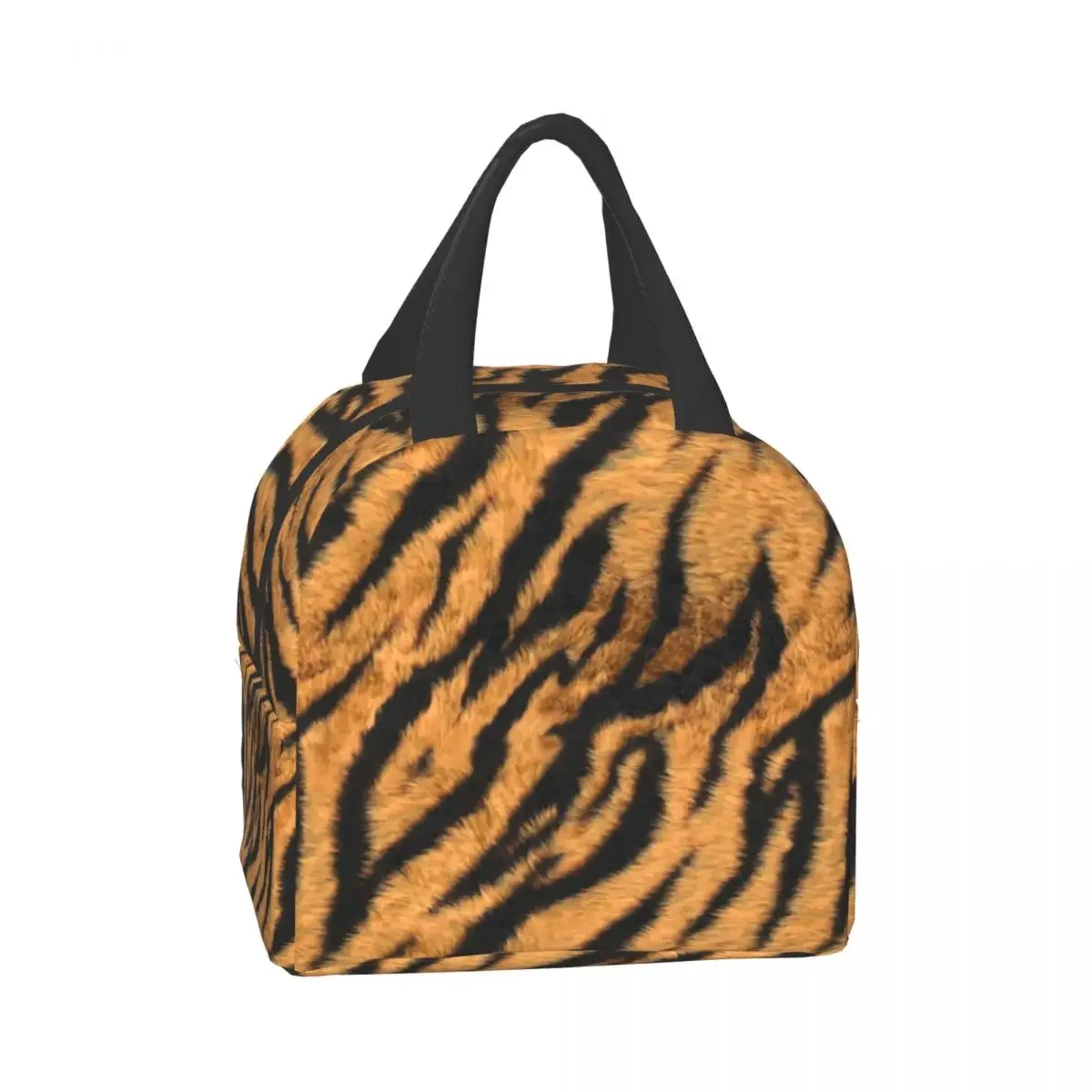 Borsa da pranzo di lusso con stampa a strisce di tigre in pelle di animale Uomo Donna Borsa da pranzo termica isolata per borse da picnic per