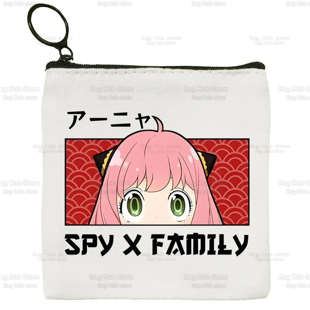 Anya Smug Kawaii Cartoon Funny Canvas Coin Purse Canvas Bag New Japanese Anime Spy X Family Coin Bag Key Coin Purse