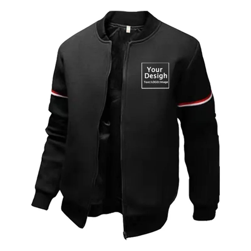 Chaqueta personalizada para hombre, chaquetas de uniforme de béisbol de invierno para hombre, abrigo de manga larga, chándal informal con cremallera, ropa de calle para exteriores, prendas de vestir