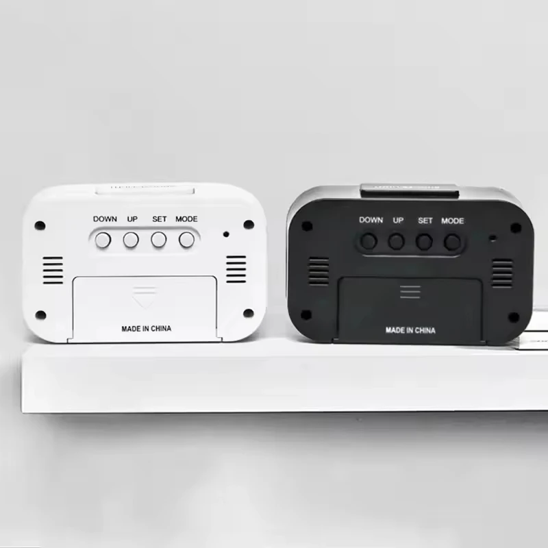 Digital LED Multi-functional Alarm Clock Battery Powered Household Bedside Desk Table Clock Home Decor