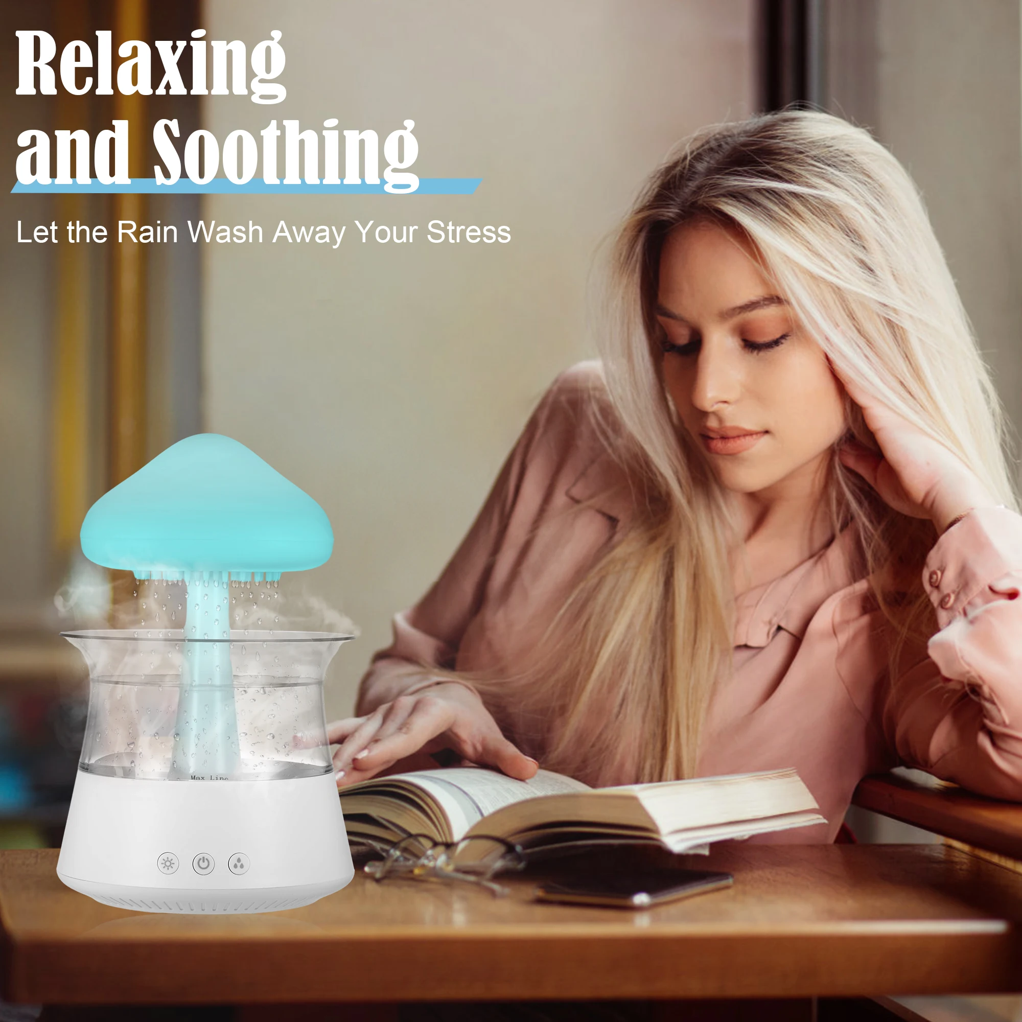 Rain Cloud Night Light Humidifier with Raining Water Drop Sound Portable 7 color Led Light Essential oil diffuser aromatherapy