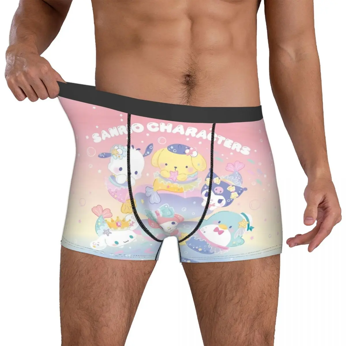 Sanrio Kuromi Melody Hello Kitty Boxers Gag Gift For Man Fun Underwear Cartoon Quilt Underpants Comfortable Boxer Briefs Merch