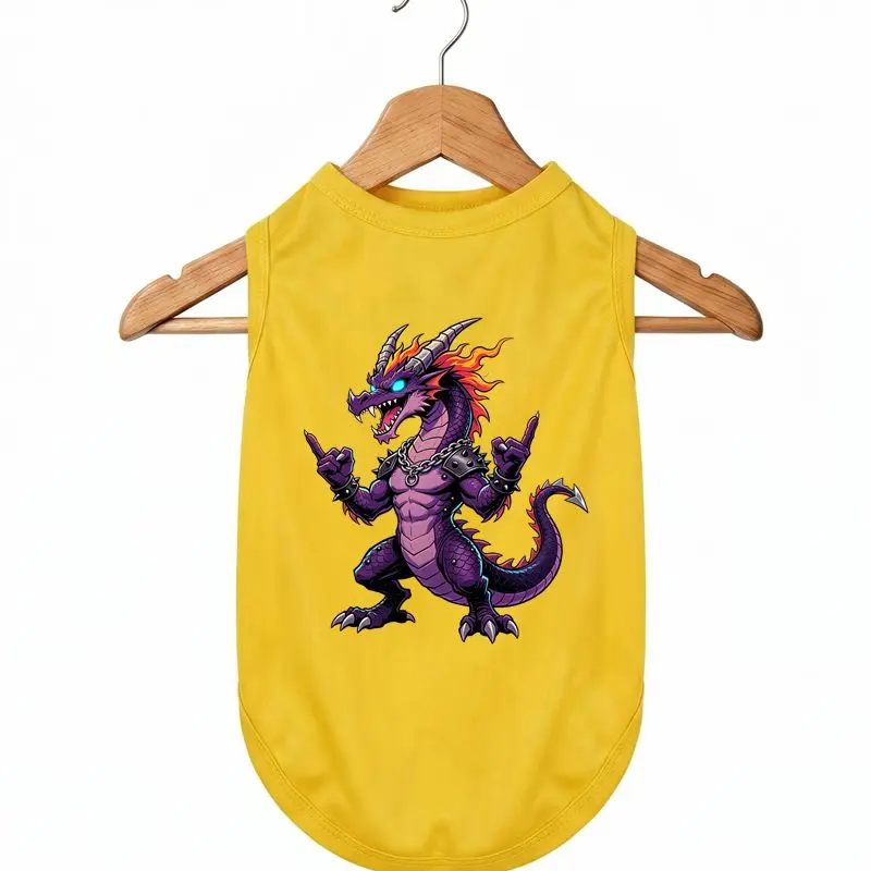 

Cool Dragon Dog Vest Summer Breathable Pet T-Shirt Sleeveless Puppy Clothes Small Medium Breed Fashion