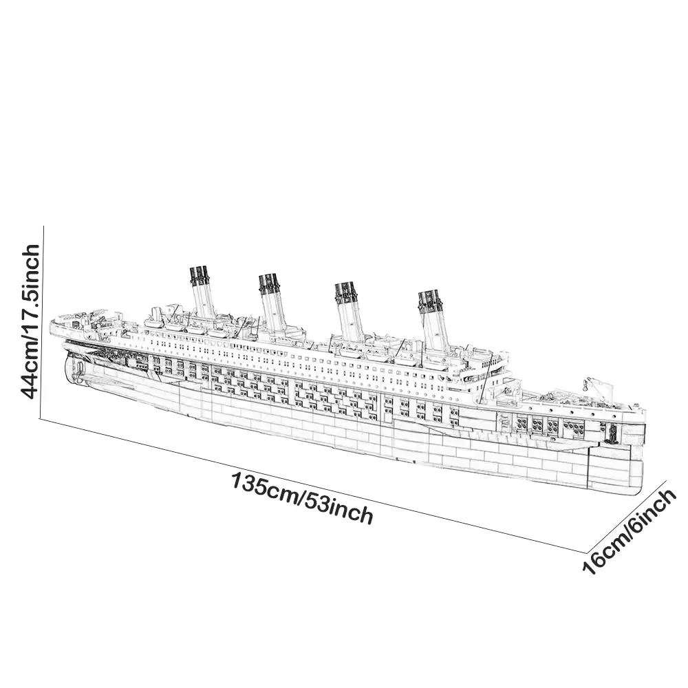متوفر في المخزون فيلم سفينة تيتانيك تجميعها اللبنات Moc متوافق مع نموذج الطوب كتل وحدات 9090 قطعة #6