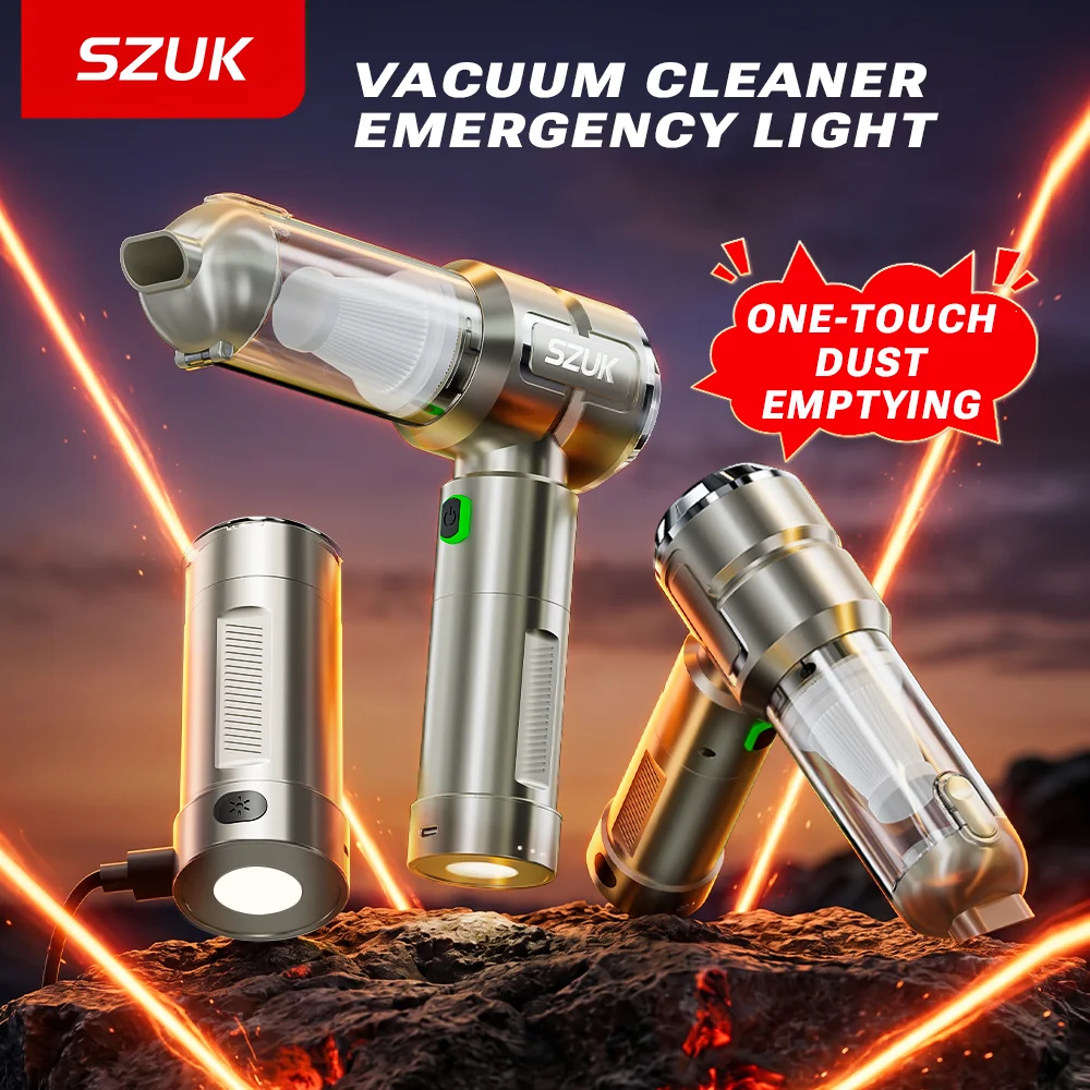 SZUK New Car Vacuum Cleaner Multi Powerful Handheld Portable Cleaning Machine with LED Light Mini Blower Wireless Vacuum Cleaner