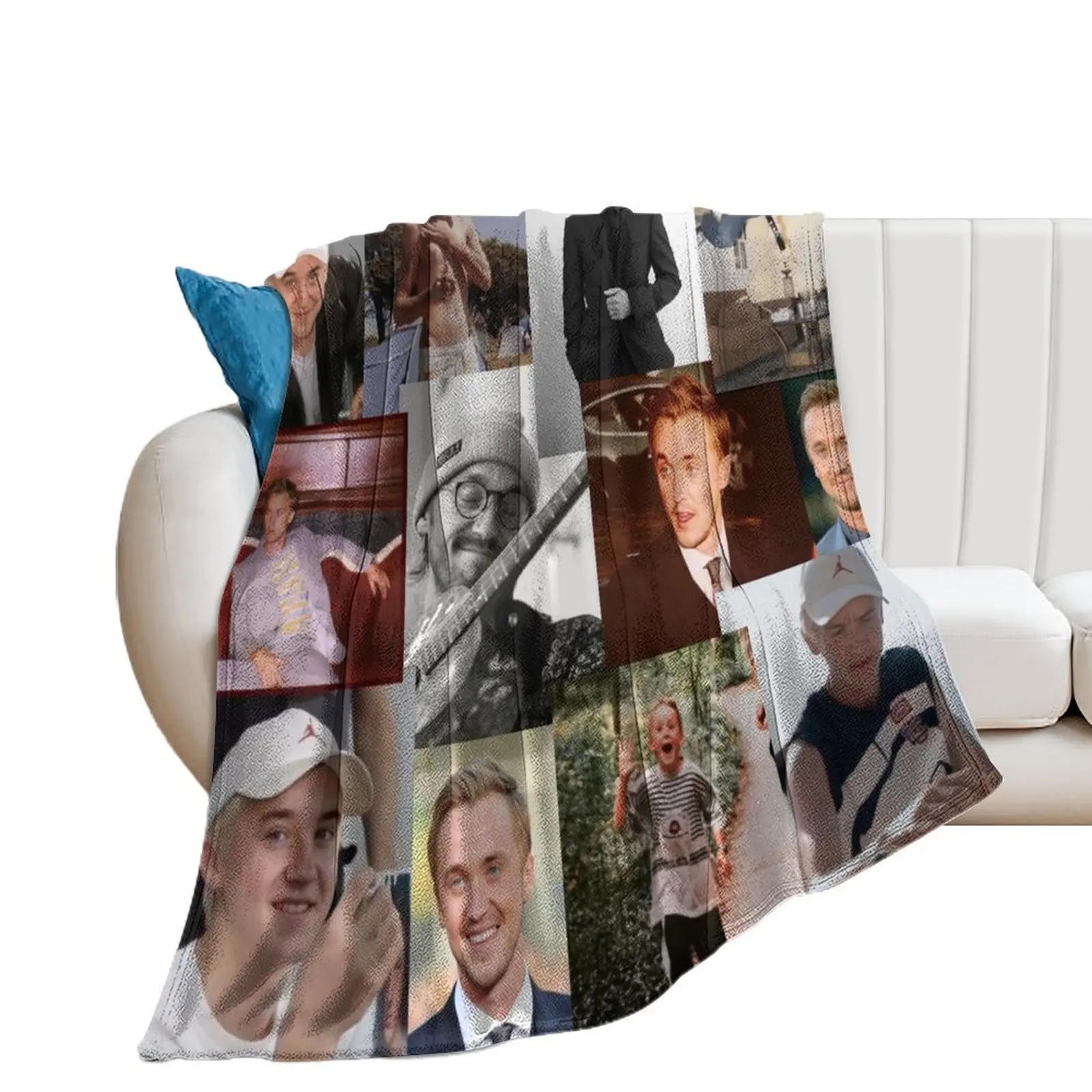 Tom Felton collage Throw Blanket blankets ands Tourist Plaid on the sofa Flannels Blankets