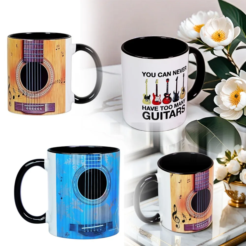

Guitar Coffee Mug Guitar Patterns Mug Gifts for Teacher Enthusiasts Ceramic Guitar Coffee Cup Christmas Gifts for Men Women