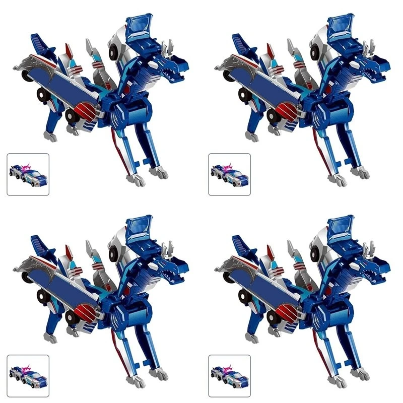 A84F-4X Magic Transformation Super Combination Car Toy 2 In 1 Kids Magnetic Collision Transforming Car Diy Toy Gift A