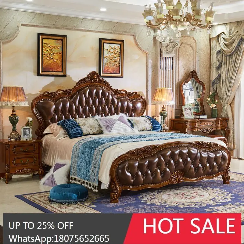 

SGF European Style Solid Wood Bed 1.5/ 1.8m Double Bed American Style Simple Storage Luxury