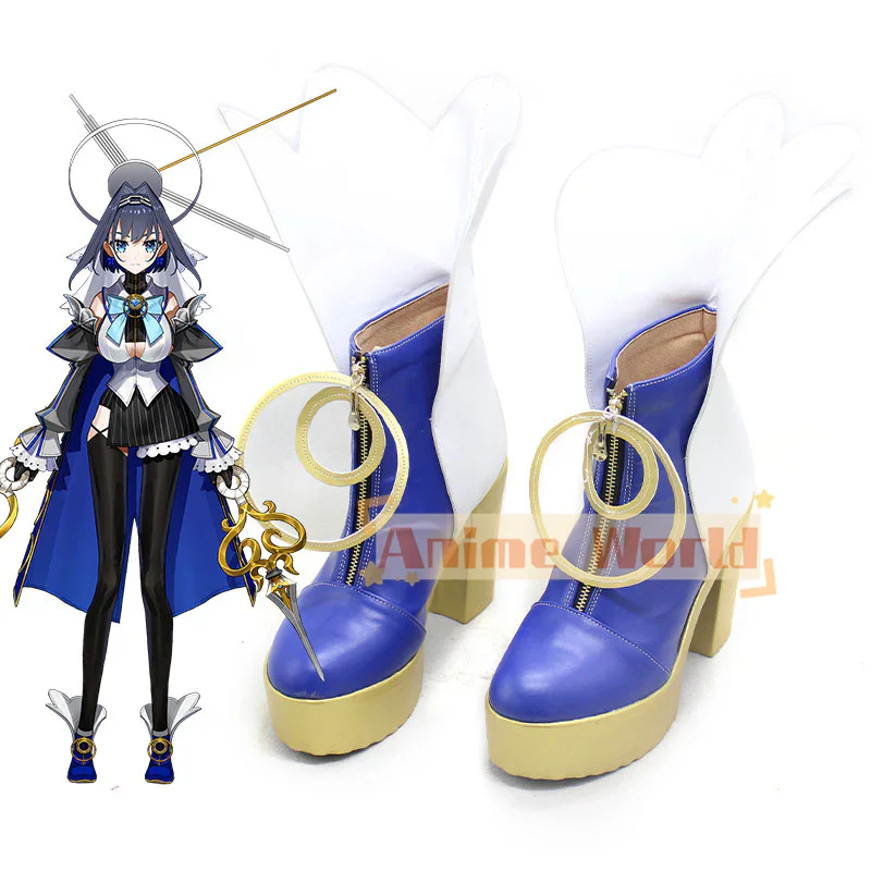 Hololive Virtual YouTuber Ouro Kronii Cosplay Sapatos, Botas de Carnaval Halloween, Custom Made