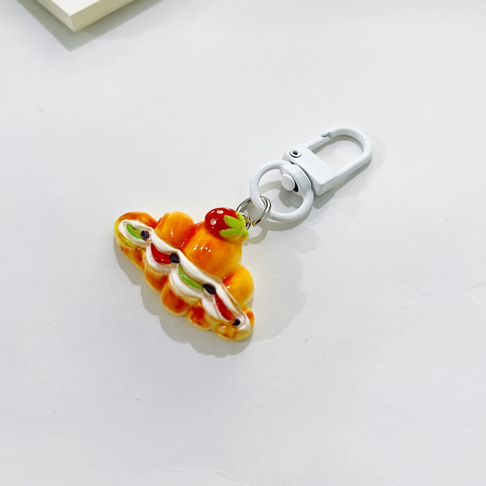 Niedliche Sandwich-Waffel-Ananas-Brötchen-Anhänger Schlüsselanhänger Mini-Harz-Lebensmittel-Spielzeug Schlüsselhalter Kopfhörerhülle Rucksack-Anhänger Deko-Geschenk – Detail 8