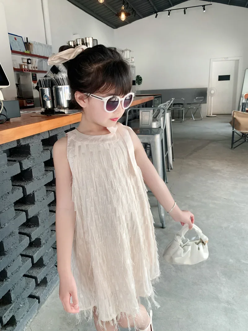 Family Matching Outfits Summer 2023 Tassel Mother Daughter Dresses Mommy and Me Clothes Fashion Family Look Mother Kids Dress