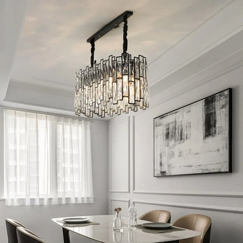 Luxury Crystal Chandelier Lamp Living Room Post Modern Minimalist Personality Home Bedroom Restaurant Creative Led  Light