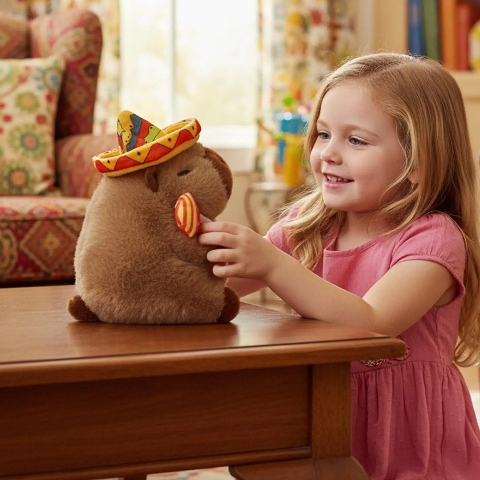 Capybara parlant en peluche électrique interactif, Animal en peluche électronique pour garçons et filles, centres de garderie, vacances d'anniversaire